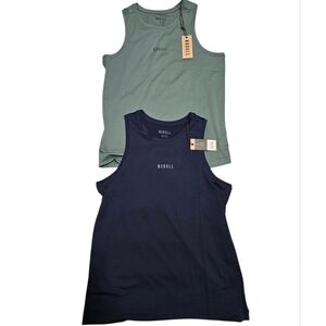 NOBULL Green and Navy Womens Workout Gym Tank Tops Bundle Of 2 NEW